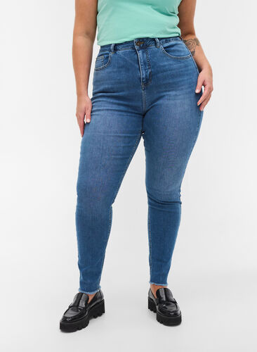 Bea jeans med ekstra høj talje, Blue denim, Model image number 2