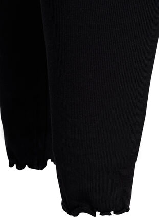 Tætsiddende bukser i rib, Black, Packshot image number 3