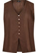 &AElig;rmel&oslash;s vest med V-udsk&aelig;ring og knapper, Brun, Packshot image number 0
