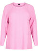 Strikbluse med rund hals, Begonia Pink Mel., Packshot image number 0