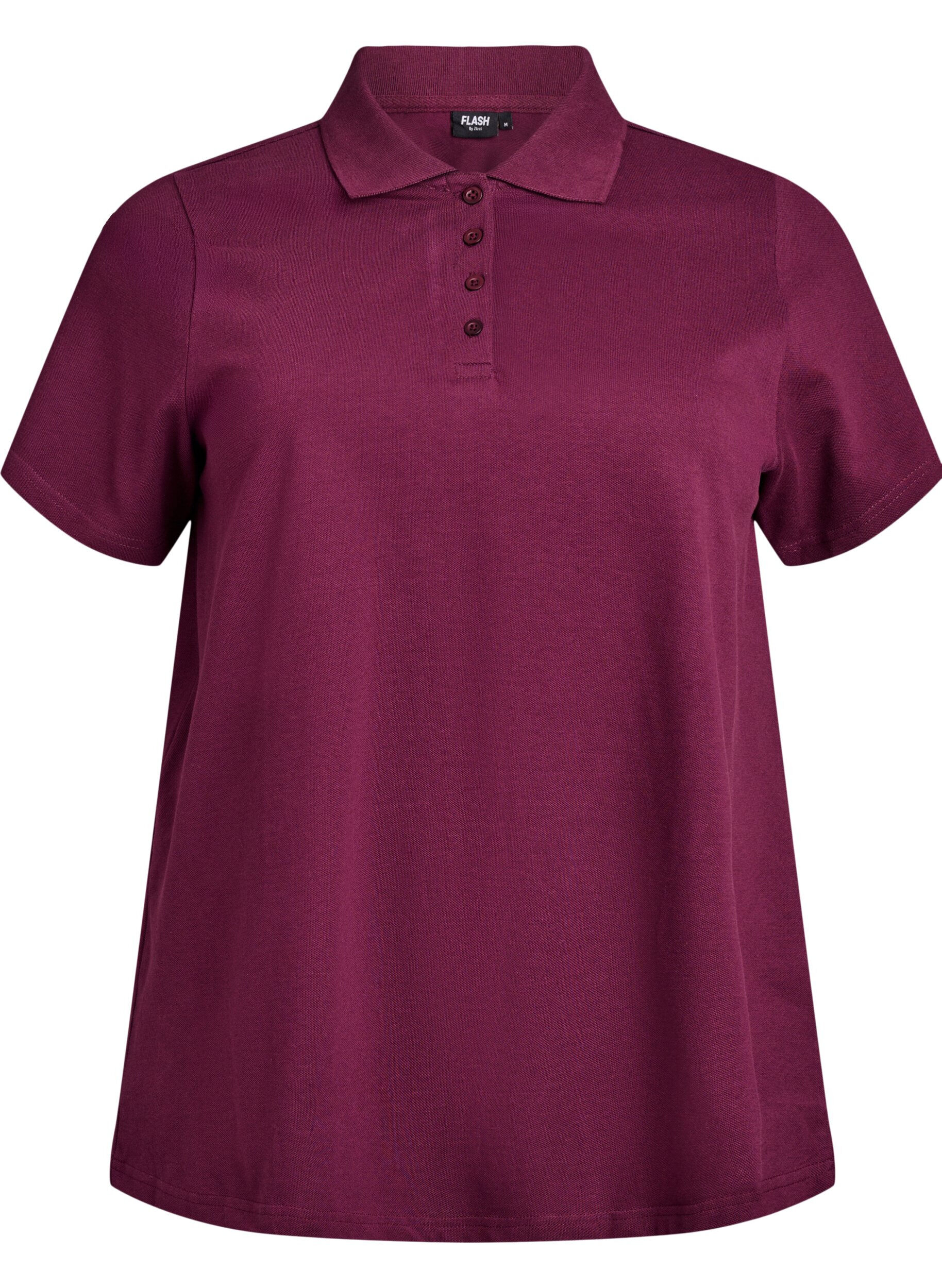 Zizzi Poloshirt med korte &aelig;rmer, R&oslash;d, Packshot image number 0