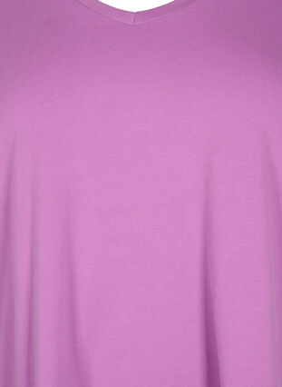 Ensfarvet basis t-shirt i bomuld, Iris Orchid, Packshot image number 2