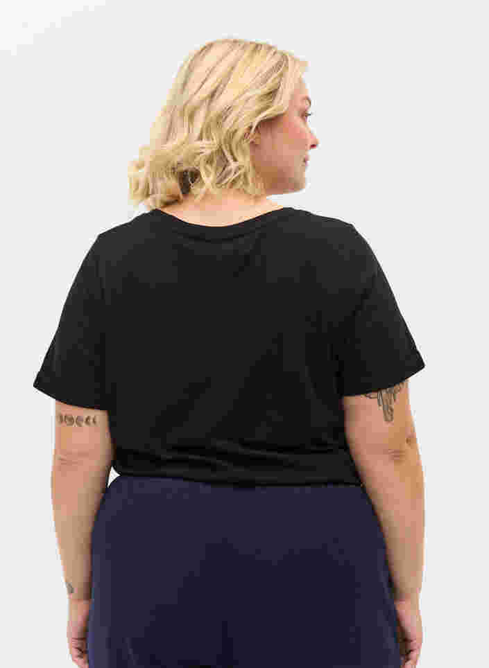 Basis t-shirt i bomuld, Black, Model image number 1