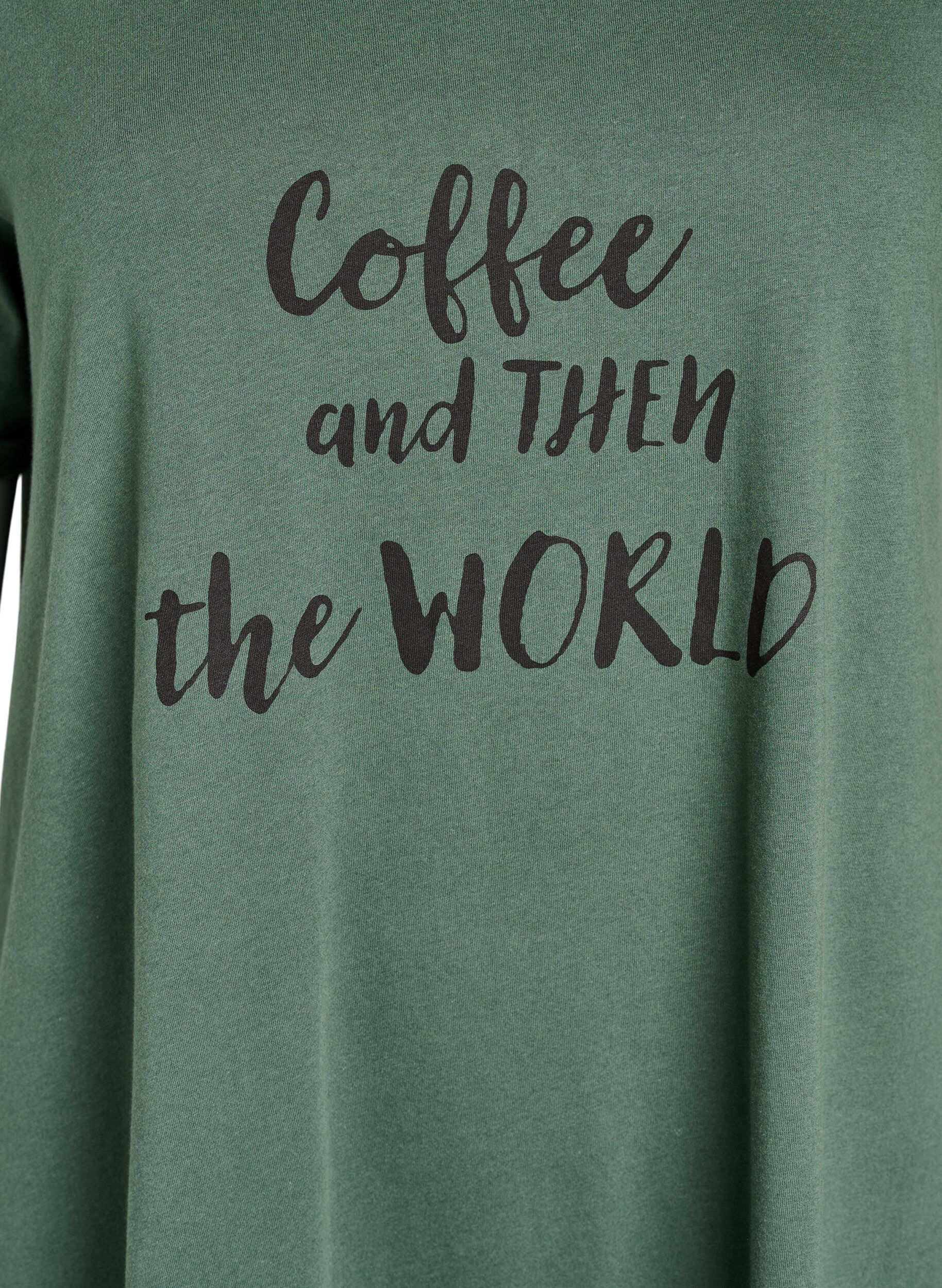 Zizzi Kort&aelig;rmet natkjole i &oslash;kologisk bomuld, Gr&oslash;n, Packshot image number 2