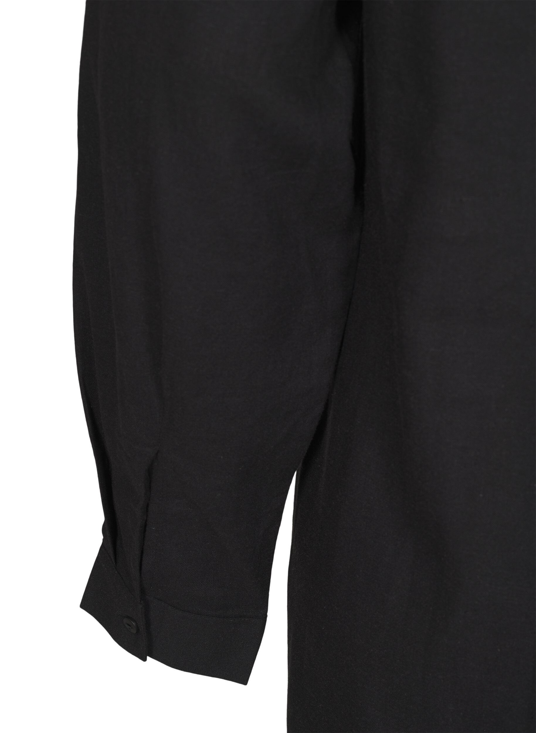 Zizzi Lang skjorte i h&oslash;r og viskose, Sort, Packshot image number 3