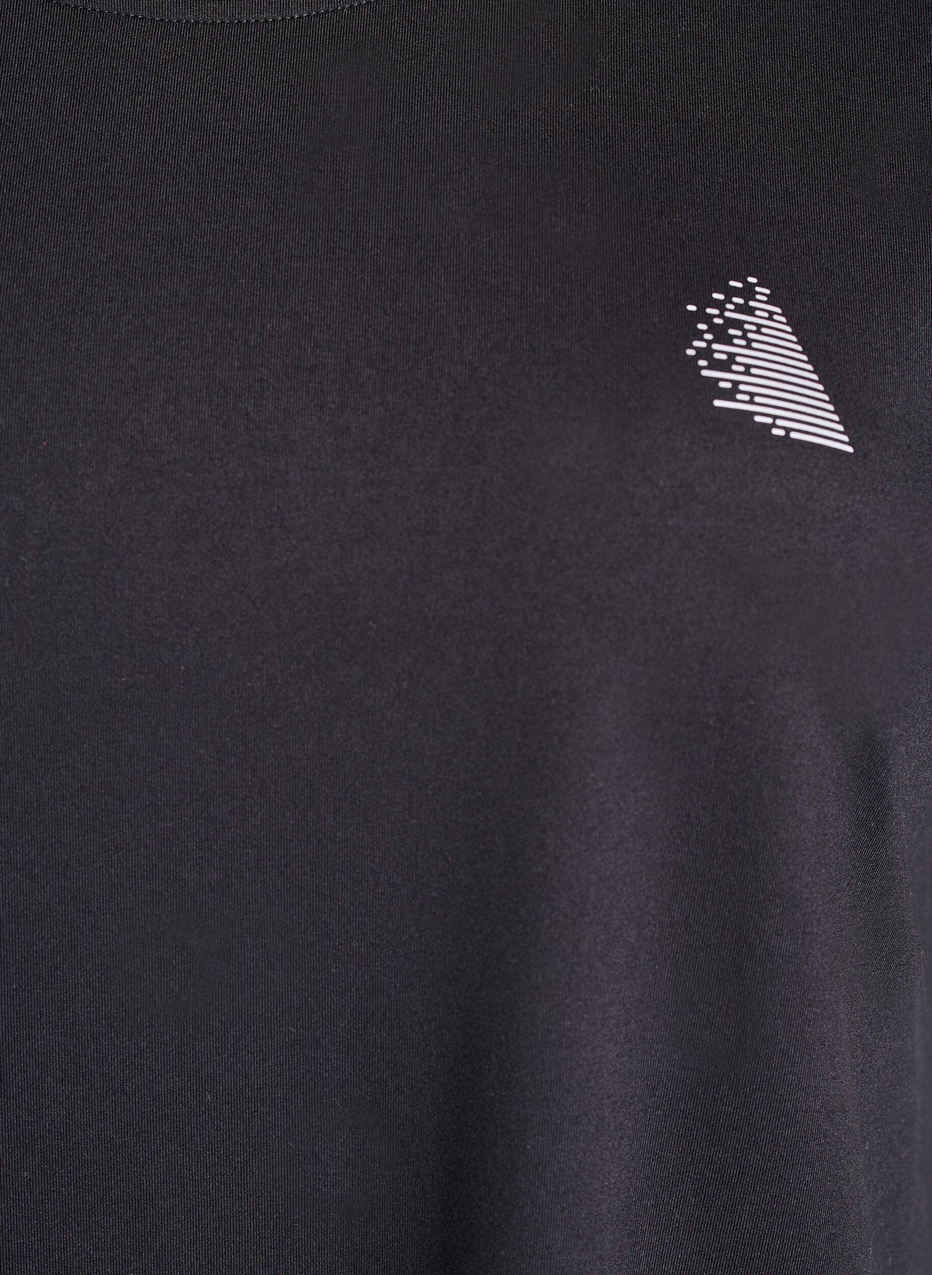 Zizzi Ensfarvet tr&aelig;nings t-shirt, Sort, Packshot image number 2