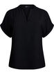 L&oslash;s bluse med korte &aelig;rmer, Sort, Packshot image number 0