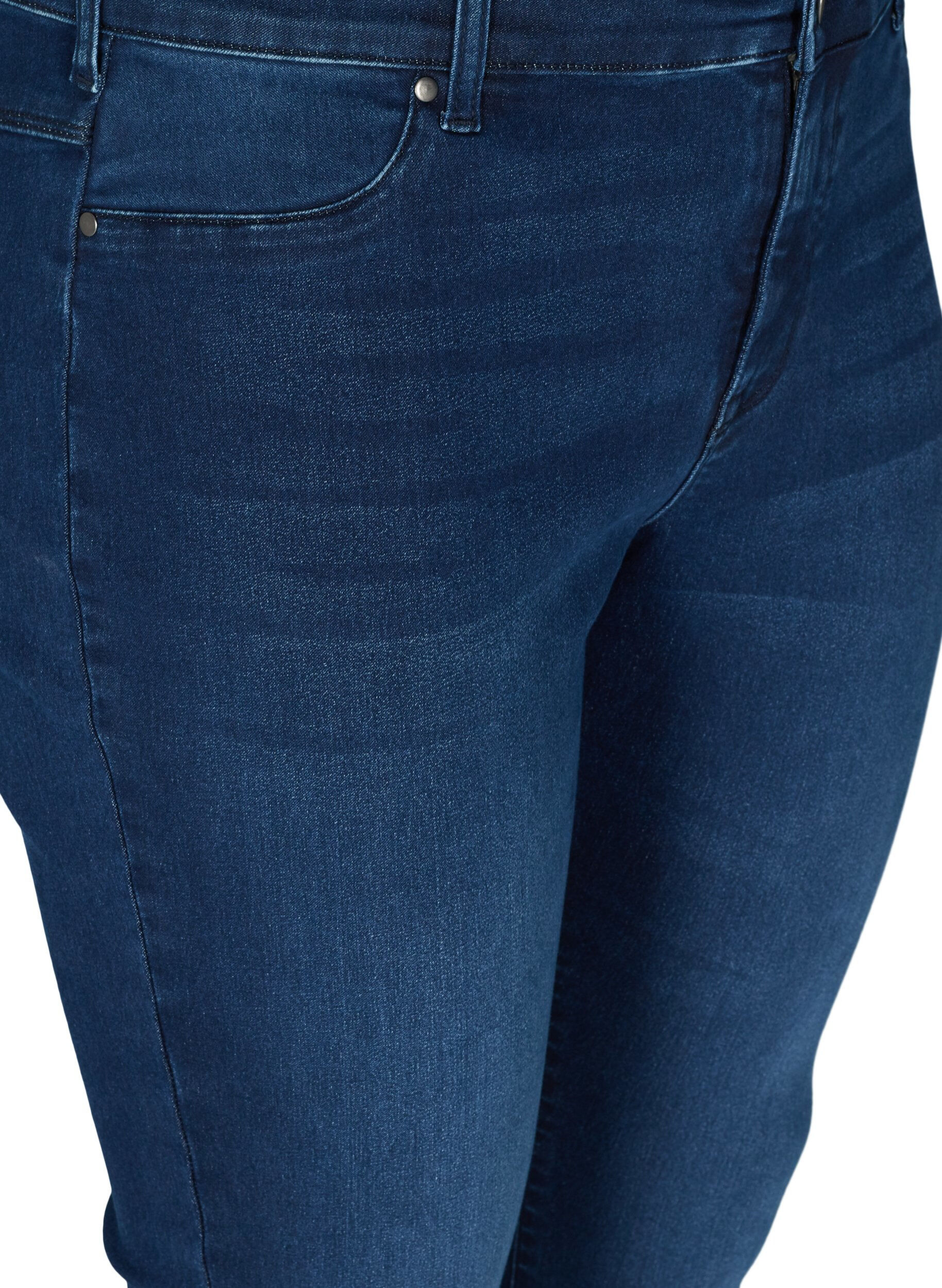 ZizziJeggings i bomuldsblanding, Dark blue denim, Packshot image number 2