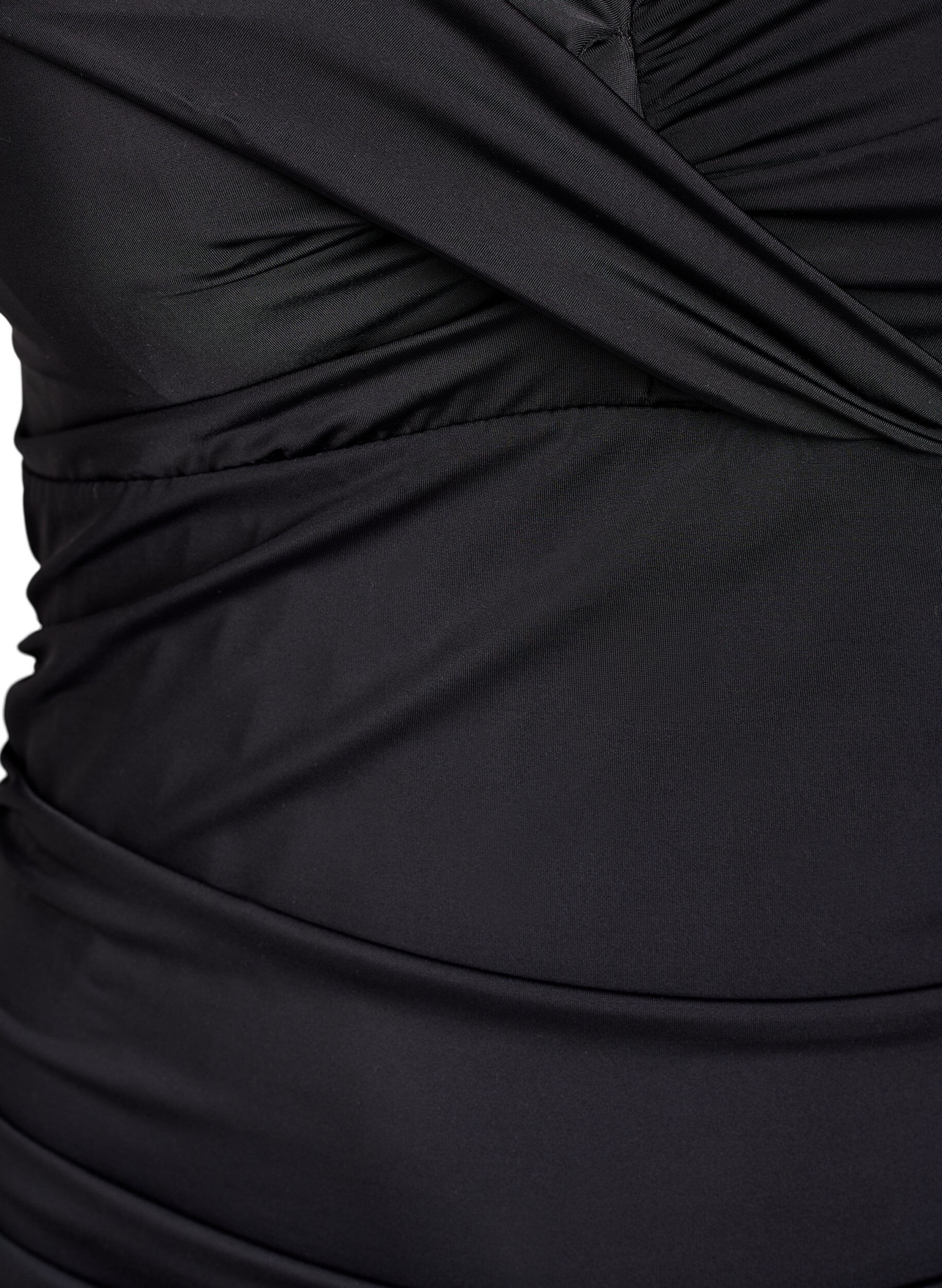 Zizzi Badedragt med b&oslash;jle og rynkeeffekt, Sort, Packshot image number 2