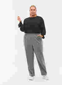 Gråmelerede bukser med elastik i taljen, Medium Grey Melange, Model