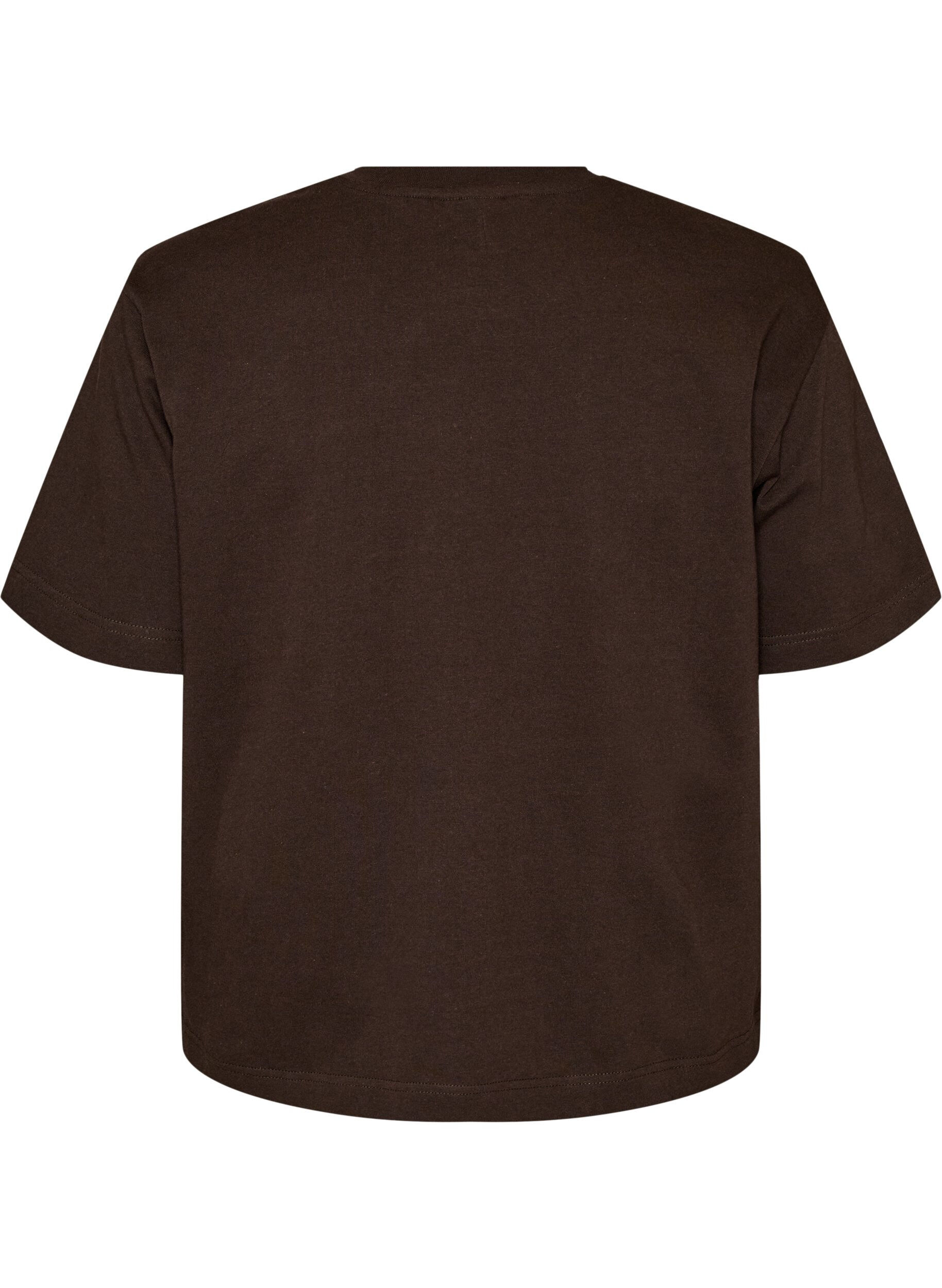 ZizziBoxy T-shirt i bomuld, Brun, Packshot image number 1