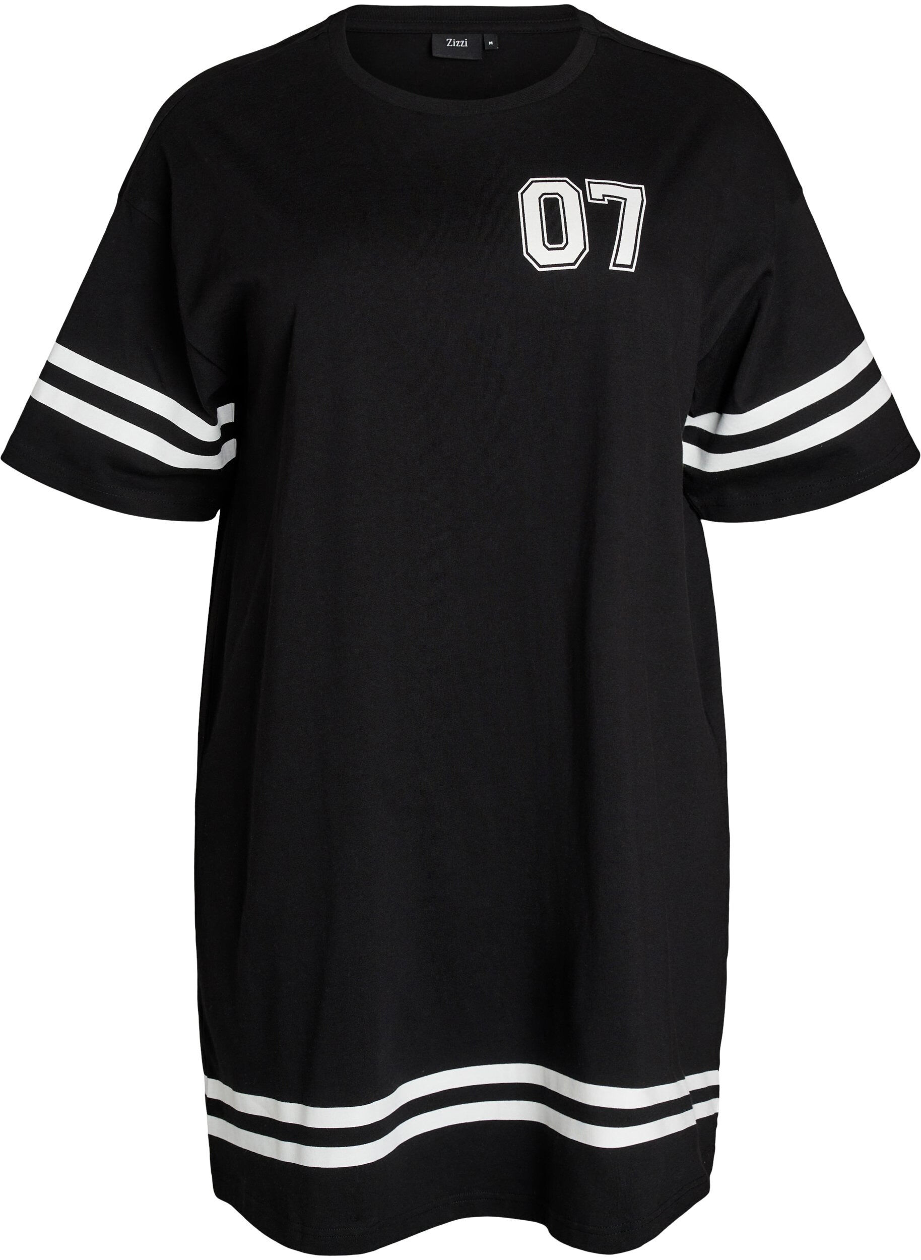Kort t-shirtkjole med sporty detaljer