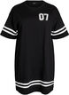 Kort t-shirtkjole med sporty detaljer, Sort, Packshot image number 0
