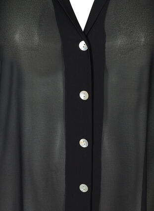 Langærmet tunika med knapper, Black, Packshot image number 2