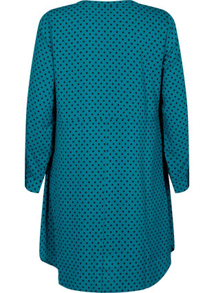 Printet kjole med snøre i taljen, Shaded Spruce Dot, Packshot image number 1