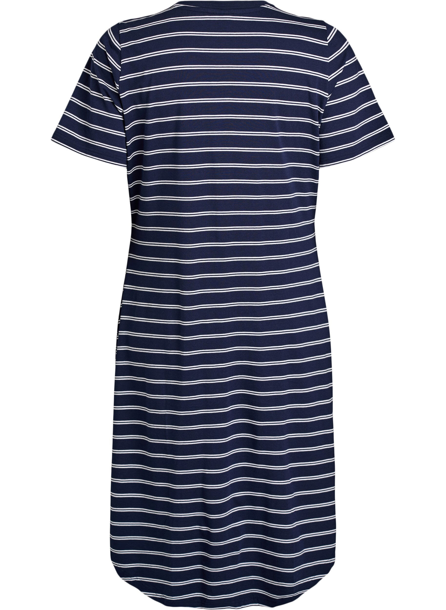 Zizzi Bomuldskjole med twist-detalje, Bl&aring;, Packshot image number 1