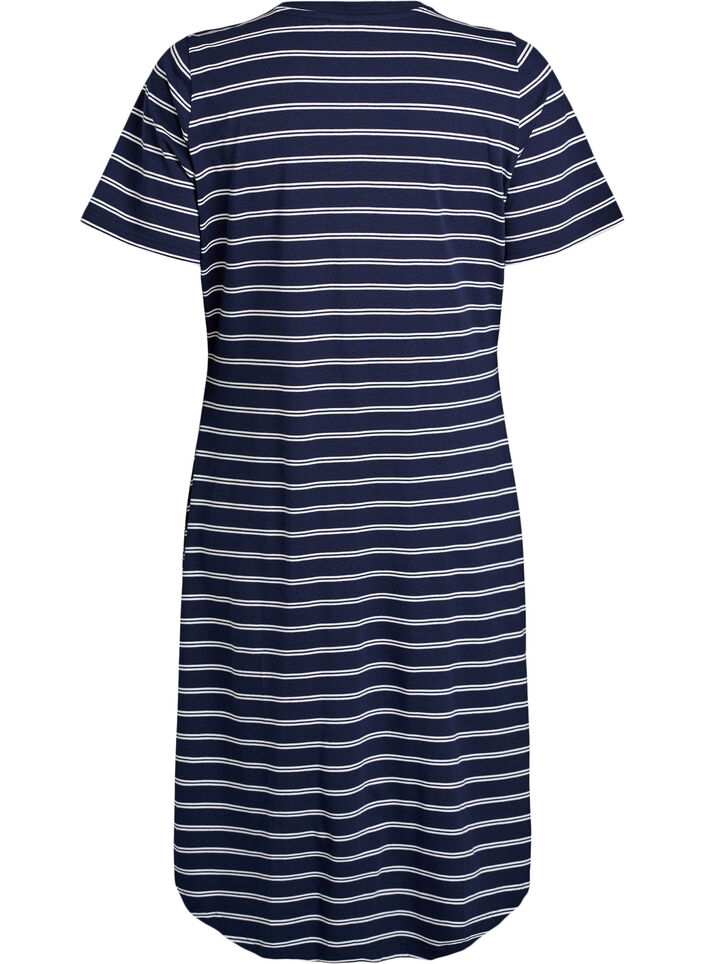 Bomuldskjole med twist-detalje, Bl&aring;, Packshot image number 1