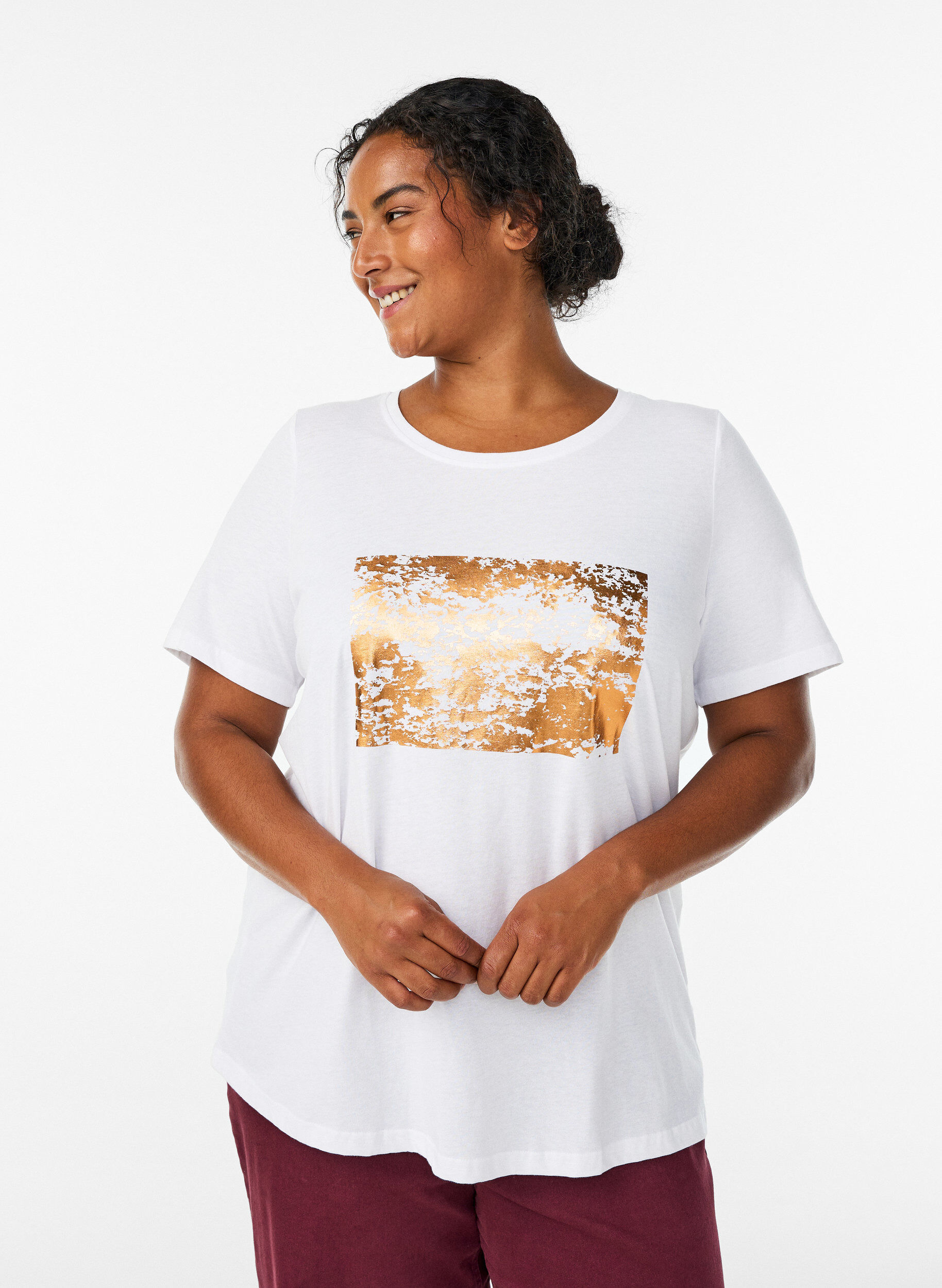 ZizziT-shirt med motiv, Hvid, Model image number 0