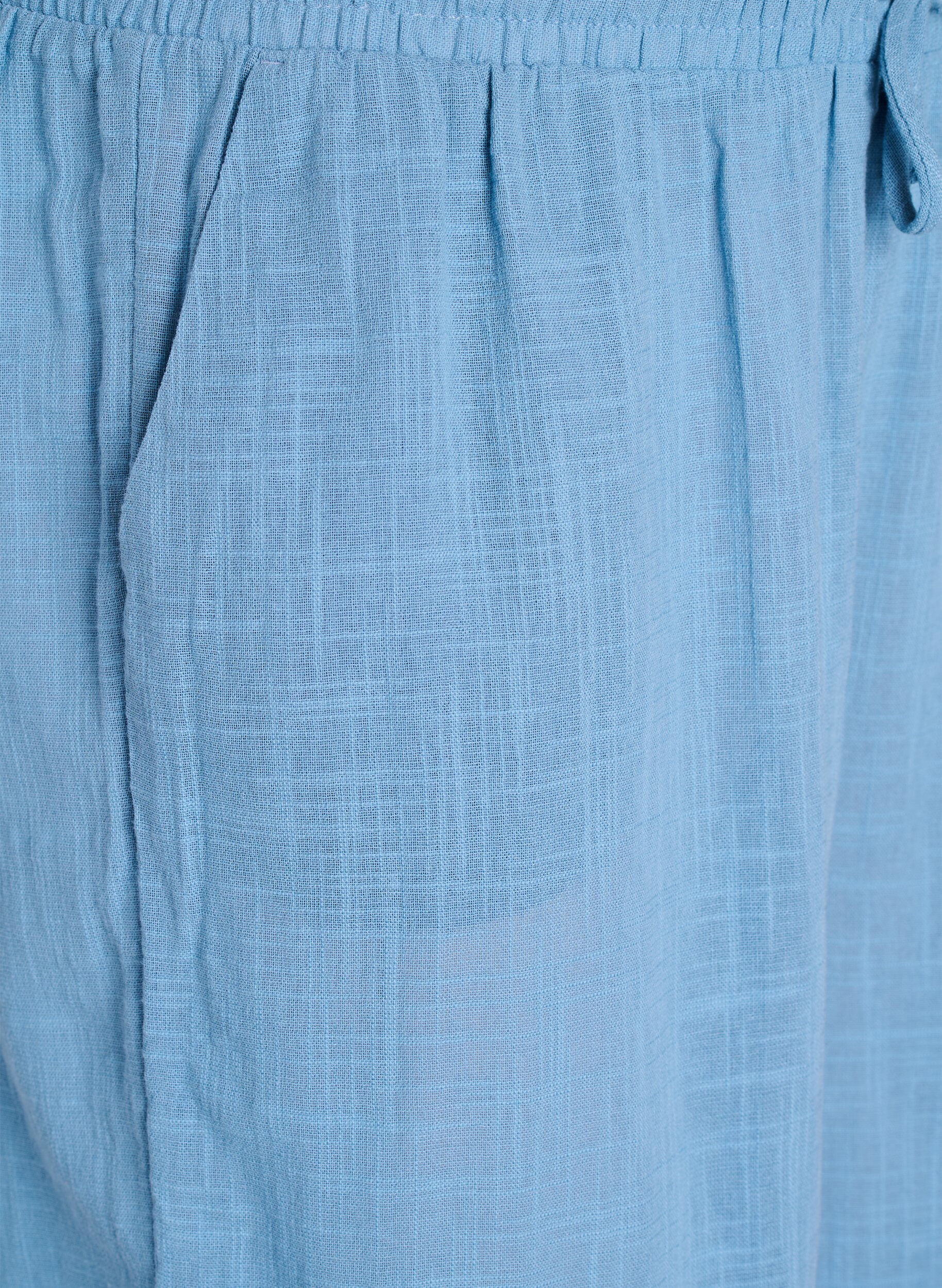 Zizzi FLASH - Straight fit bukser med h&oslash;j talje, Bl&aring;, Packshot image number 2