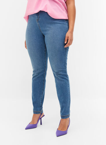 Ekstra højtaljede Bea jeans med super slim fit, Light blue, Model image number 2
