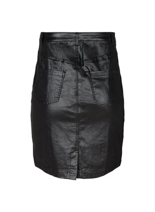 Tætsiddende glimmer nederdel med slids, Black w/glitter, Packshot image number 1