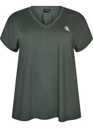 L&oslash;s tr&aelig;nings t-shirt med V-hals, Gr&oslash;n