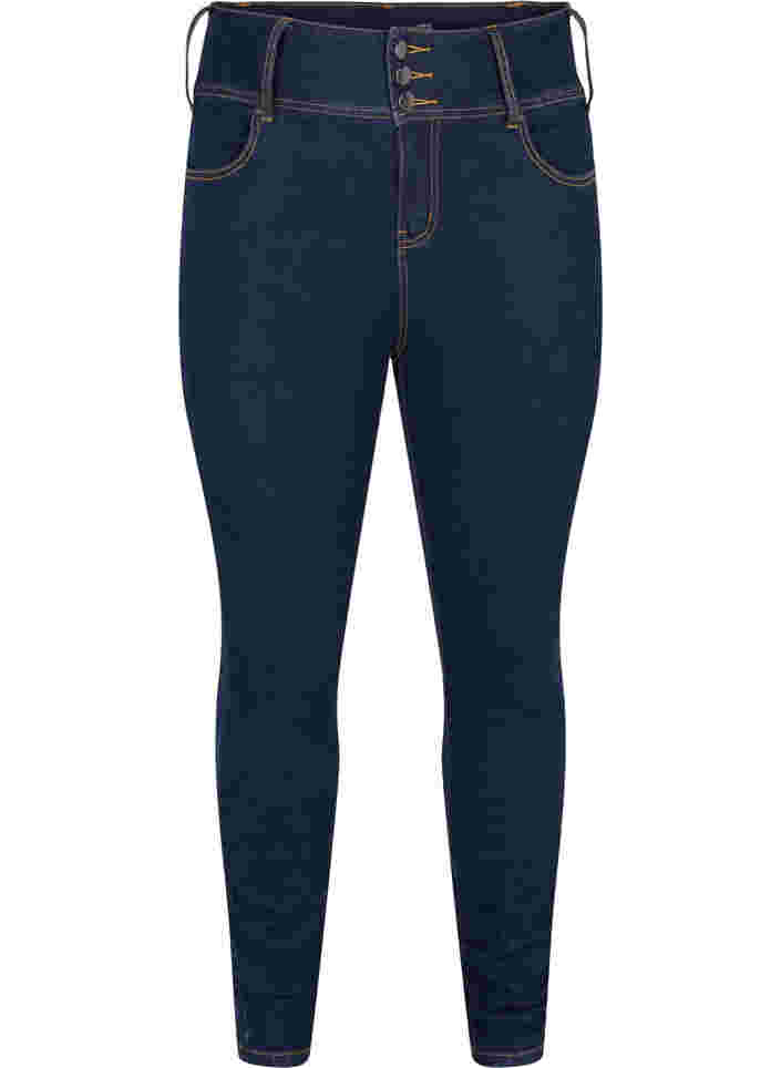 Super slim Bea jeans med ekstra høj talje, Unwashed, Packshot image number 0