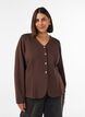Figursyet jerseycardigan med dekorative knapper, Brun, Model image number 0