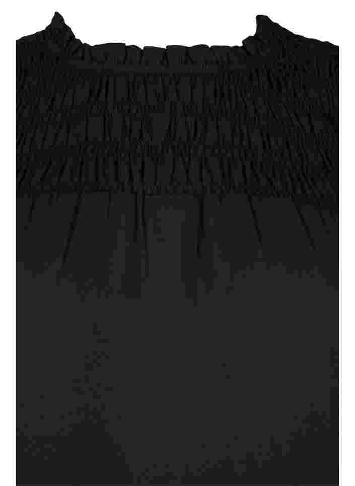 Langærmet bluse med smock , Black, Packshot image number 2