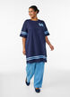 Kort t-shirtkjole med sporty detaljer, Bl&aring;, Model image number 1