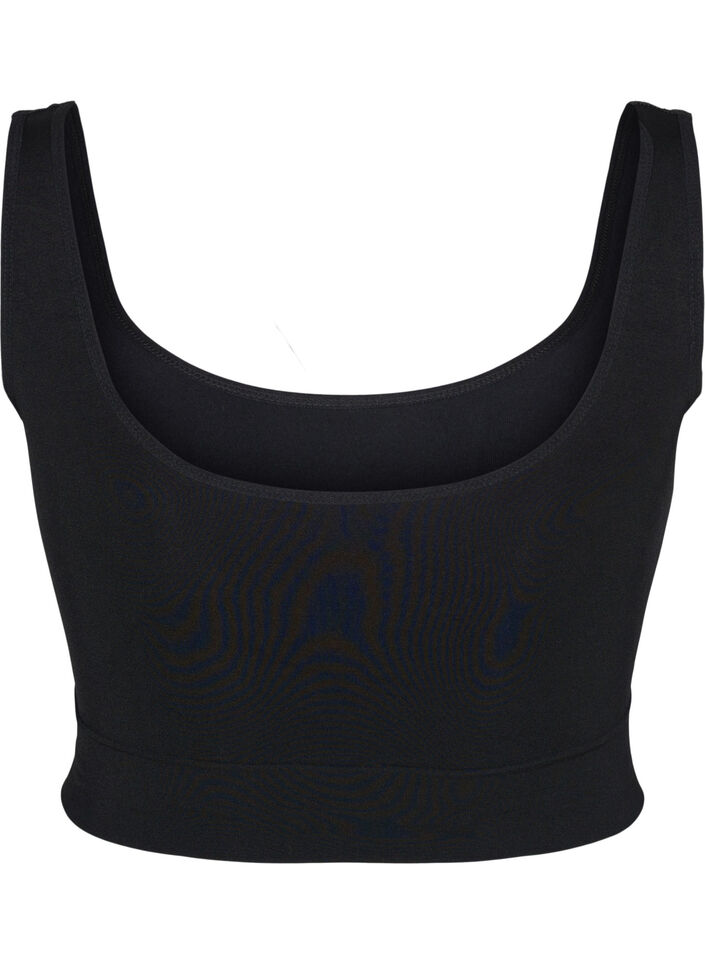 Seamless bh top med rund udskæring, Black, Packshot image number 1