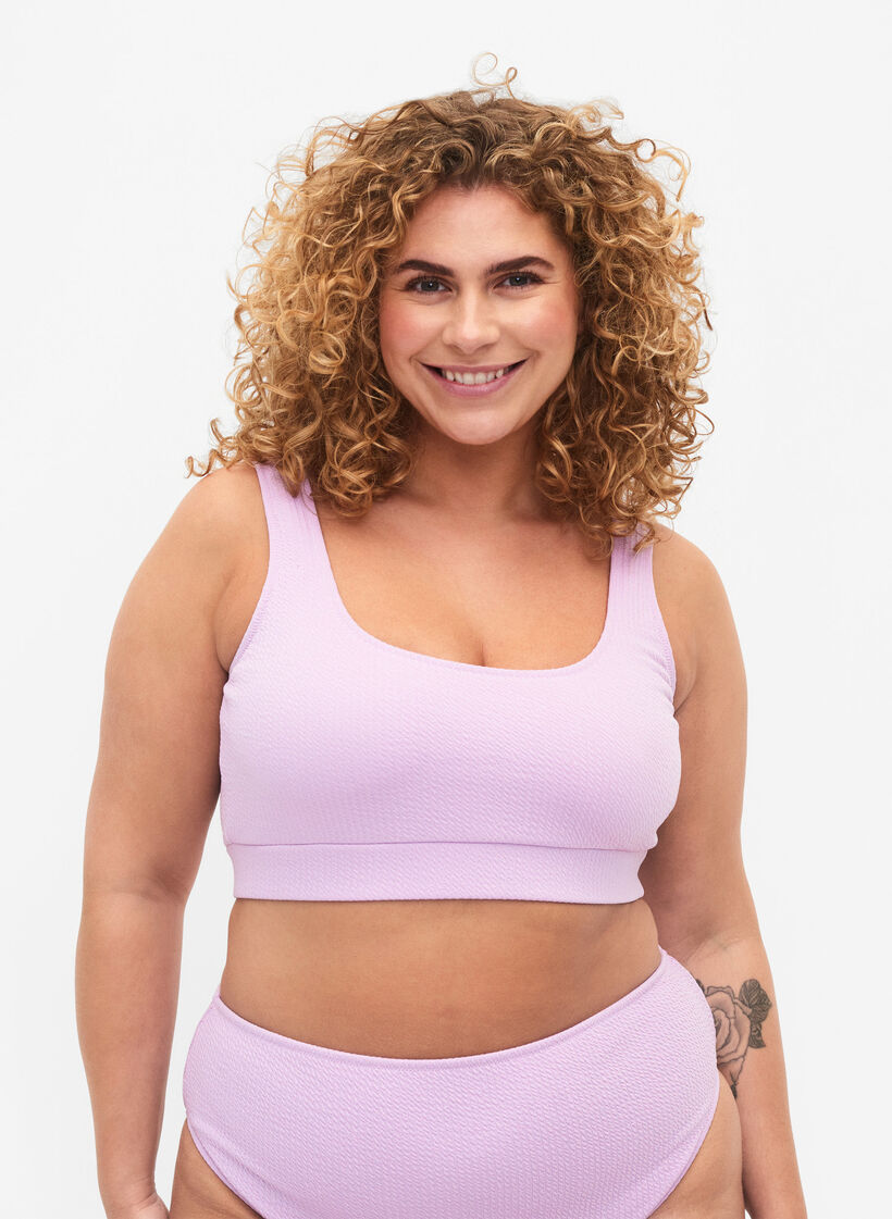 Bikini top med crepe struktur, Orchid Bouquet, Model image number 0