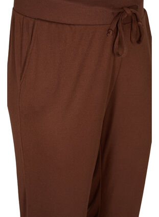 Bukser med lommer og snøre, Dark Brown Mel. , Packshot image number 2