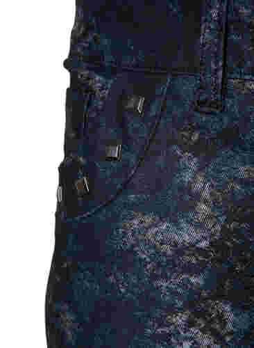 Mønstrede Emily jeans med nitter, Black AOP, Packshot image number 3