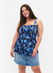 Ammevenlig top med smock, Blue Flower Print, Model image number 0