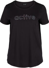 Bomulds trænings t-shirt med tryk, Black Lights Active