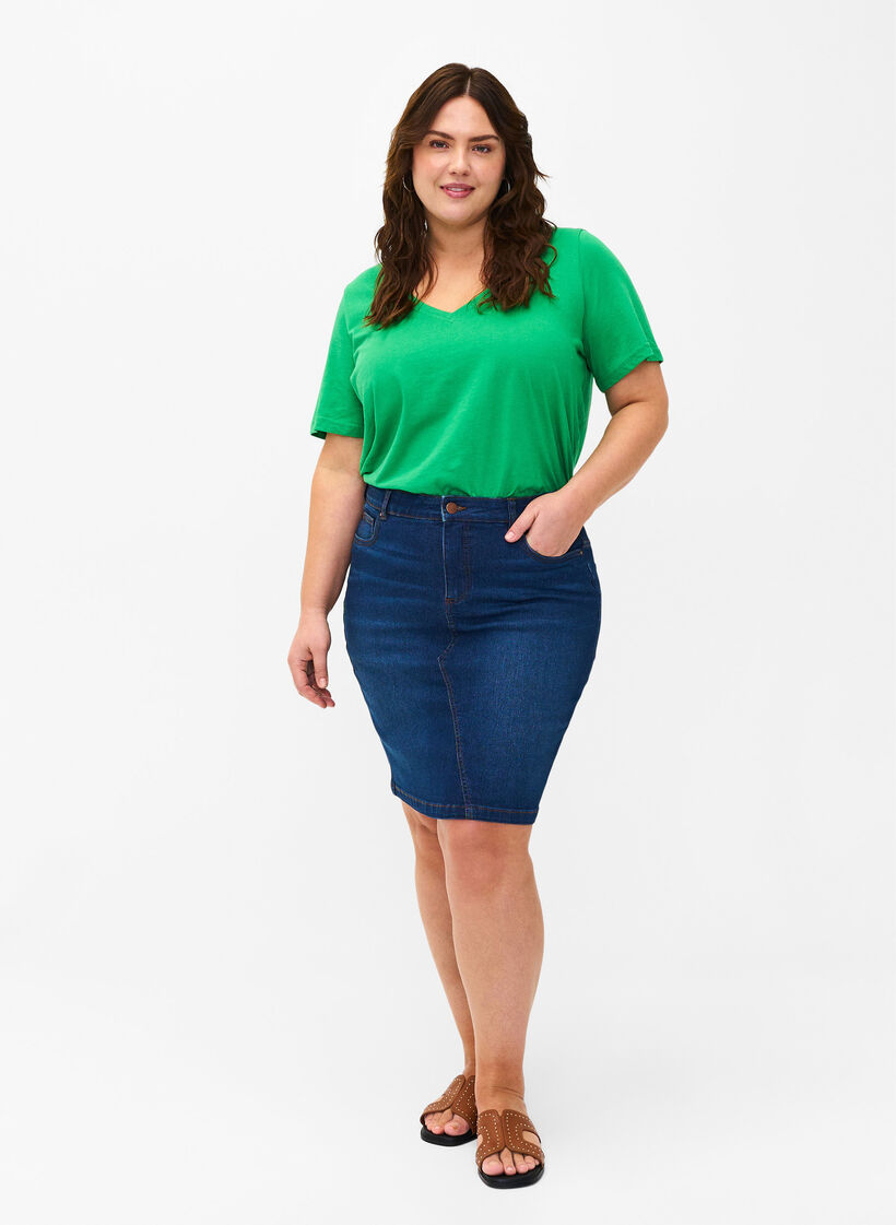 FLASH - T-shirt med v-hals, Kelly Green, Model image number 2