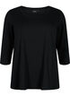 Basis bomulds t-shirt med 3/4 &aelig;rmer, Sort, Packshot image number 0