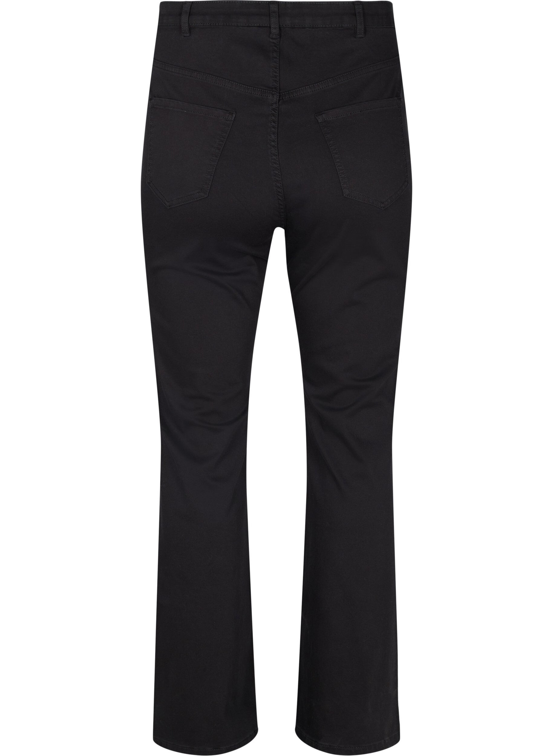 Zizzi Flared jeans med ekstra h&oslash;j talje, Sort, Packshot image number 1