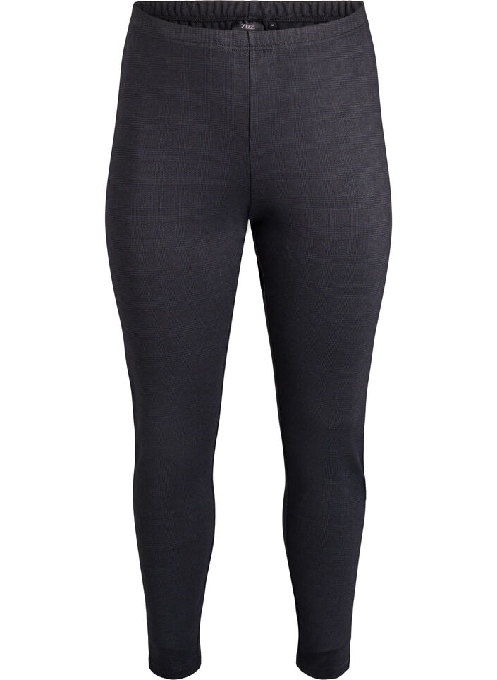 Leggings med regulær talje og mønster, Sort, Packshot image number 0