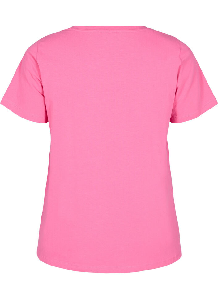 Ensfarvet basis t-shirt i bomuld, Lyser&oslash;d, Packshot image number 1