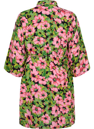 Viskose skjortekjole med blomsterprint, Pink G. Flower AOP, Packshot image number 1