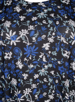 FLASH - Kjole med blomsterprint og korte ærmer, Black Blue Green AOP, Packshot image number 2