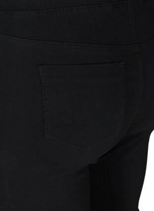 Ensfarvet capri jeans i viskosemix, Black, Packshot image number 3