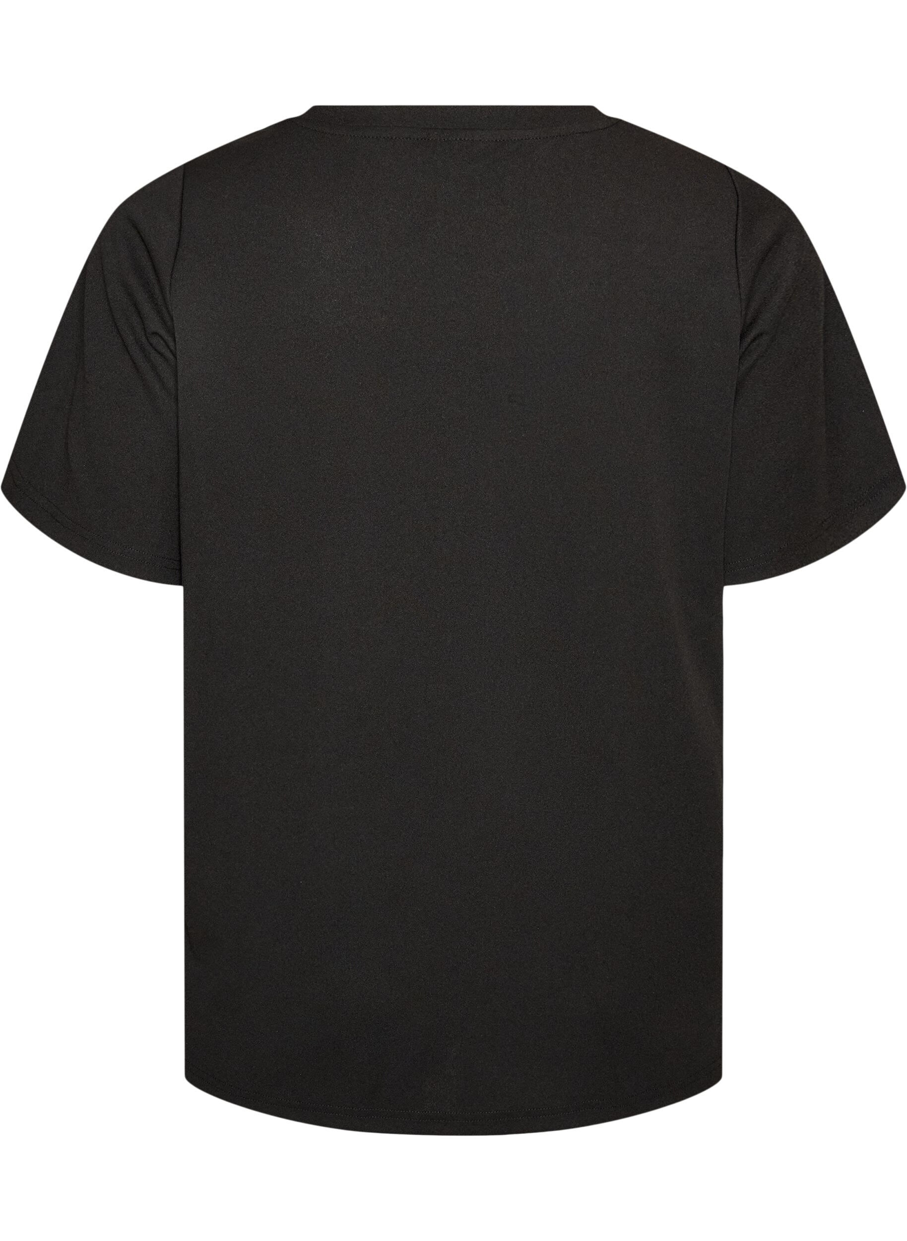 ZizziT-shirt med slids og dekorative knudelukninger , Sort, Packshot image number 1