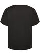 T-shirt med slids og dekorative knudelukninger , Sort, Packshot image number 1