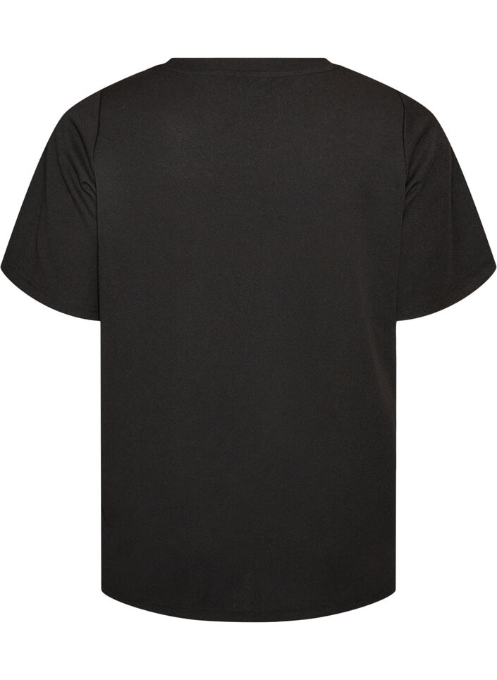 T-shirt med slids og dekorative knudelukninger , Sort, Packshot image number 1