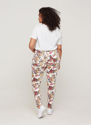 Super slim Amy jeans med blomsterprint, White Flower AOP, Model image number 1