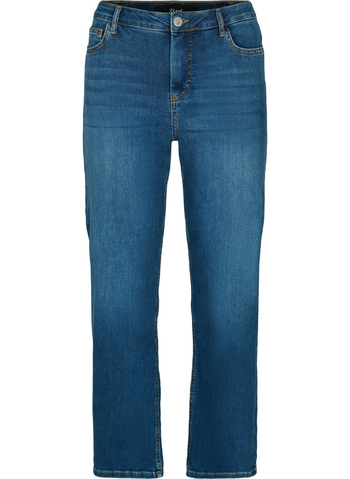 Højtaljede Gemma jeans med push up, Blue denim, Packshot image number 0