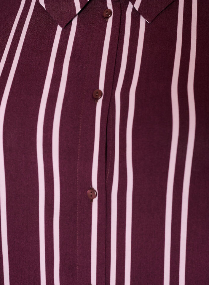 Natskjorte med striber, M&oslash;rk Bordeaux, Packshot image number 2